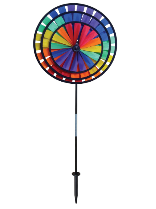 In the Breeze: Rainbow Whirligig Wind Spinner